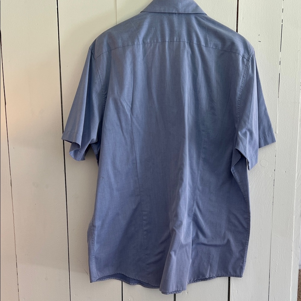 American Rag Men's Light BlueCasual Button Down Shirt Short Pockets - Picture 6 of 11